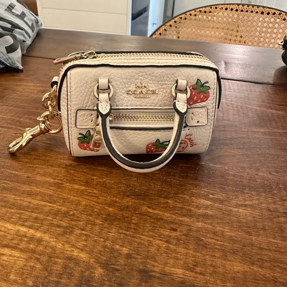 Coach Mini Rowan bag charm - strawberry